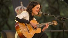 Ant�a Mu��o, durante un concierto en la Carballeira de Baio, especialmente simb�lico para ella