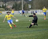 El portero del Cortegada tuvo mucho trabajo ayer ante los atacantes del cuadro industrial. 