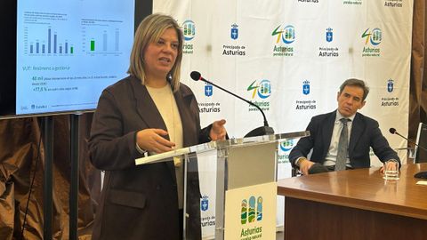 La vicepresidenta del Principado, Gimena Llamedo, y el vicepresidente ejecutivo de Exceltur, �scar Perelli