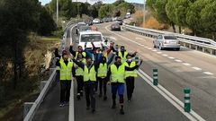�ltima jornada de la peregrinaci�n de hosteleros de Pontevedra a Madrid para exigir una soluci�n para el sector