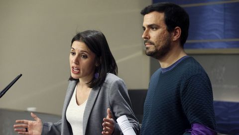 La ministra de Igualdad, Irene Montero, y el ministro de Consumo, Alberto Garz�n en el 2017