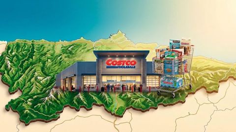 Supermercado de Costco sobre el mapa de Asturias
