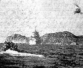 Momento previo al desembarco en las islas C�es.