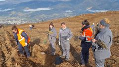 Un momento, durante la reforestacin en Alixo