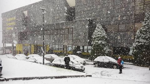 As� nieva en las facultades del Cristo, en Oviedo