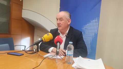 El portavoz del PP, Miguel Lorenzo, en una rueda de prensa este martes.