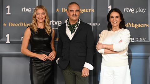 Patricia Montero, Lorenzo Castillo y Marta Riop�rez durante la presentaci�n de �Decomasters�.