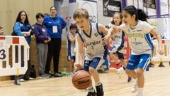 Uno de los partidos, sin resultados, disputado en el pabell�n del Berganti�os de Carballo.
