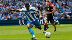 Bil Nsongo, durante el partido del D�por ante el Andorra.