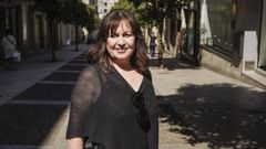 Lola Varela en la calle Cardenal Quiroga, donde estaba la tienda de Zara en la que empez� a trabajar con 17 a�os