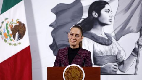 La presidenta de M�xico, durante la rueda de prensa del martes.