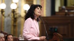 La ministra de Igualdad, Ana Redondo, durante la sesi�n plenaria en el Congreso este jueves