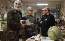 Juancho Mart�nez, Riestra y Ant�n Castro, ayer en A Coru�a. 