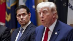 El secretario de Estado, Marco Rubio, junto al presidente Donald Trump
