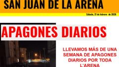San Juan de la Arena registra cortes de luz desde hace una semana