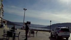 Control de la Polic�a Local de Ares en una terraza del paseo mar�timo