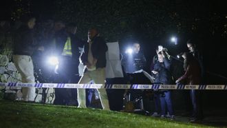 Agentes desplazados al Parque de Santa Margarita de A Corua, donde un varn ha muerto apualado