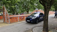 Coche de Polic�a Nacional en la Plaza de Barcelos en la que se produjo la agresi�n
