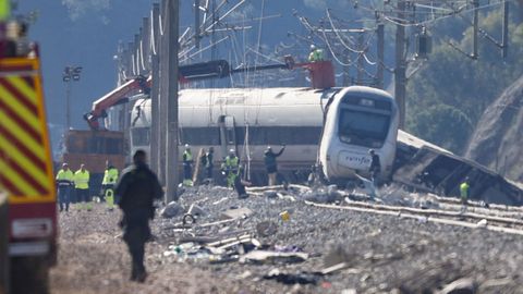 Un dos trens accidentados en Adamuz.