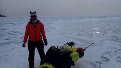 Chus Lago, nunha imaxe no lago Baikal 