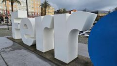 Letras de Ferrol situadas en Curuxeiras, en foto de archivo.