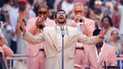 Bad Bunny durante su &uacute;ltimo concierto en Madrid