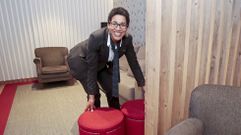 Ceci, sonriente tras la renovaci�n de su contrato en el tanatorio San Marcos de Pontevedra. 