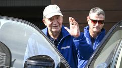El rey emrito Juan Carlos I en una de sus visitas a Sanxenxo