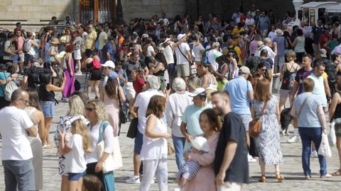 El casco histrico de Santiago se llen de turistas igualmente pese a las altas temperaturas