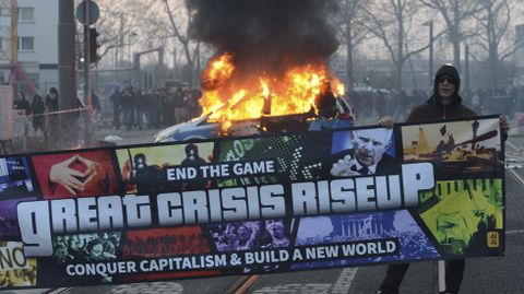 El grupo anticapitalista Blockupy haba convocado para hoy una jornada de protesta.