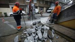 Rotura de un tuber�a en la calle Cardenal Cisneros 