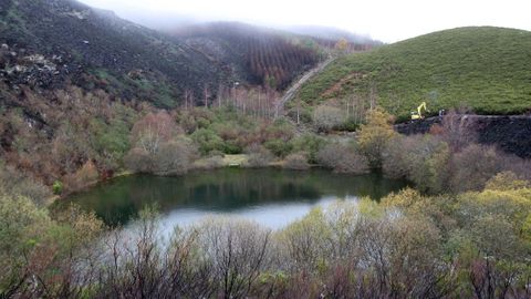 Trabajos de reparacin de los daos causados por los incendios en el entorno de la laguna glaciar de Lucenza