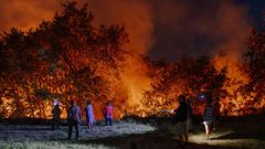 Incendio forestal en Santa Baia de Urr�s, en Allariz.
