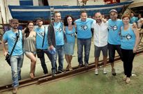 Os organizadores do festival audiovisual con Andr�s Mah�a, Lu�s Avil�s e Federico P�rez. 