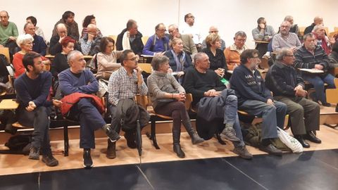 Asistentes, ayer, a la asamblea de Podemos