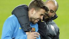 Gerard Piqu y Pep Guardiola.Gerard Piqu y Pep Guardiola en el Barcelona