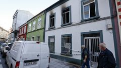 Estado en el que qued� la vivienda quemada en la r�a Flor da Malva