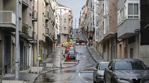 Obras en la calle Alejandro Pedrosa.