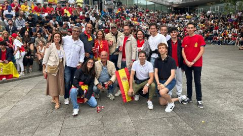 La Diputaci�n coloc� una pantalla para ver la final de la Eurocopa del 2024 en la Praza da Estrela
