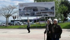El anterior gobierno coloc� un cartel donde se iba a construir el centro de interpretaci�n. 