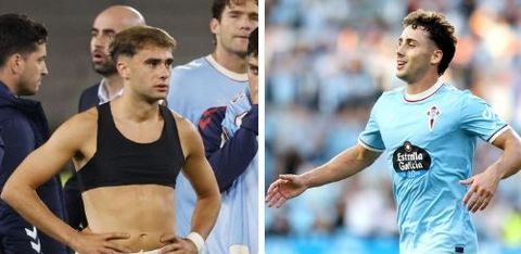 Los jugadores del Celta �lvaro N��ez y Pablo Dur�n.