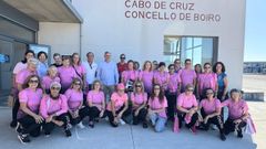La expedicin, en las instalaciones del club boirense.