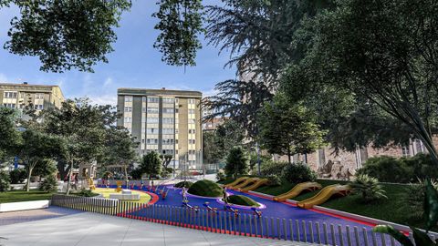 Zona de juegos prevista en el anteproyecto de la plaza Rodr�guez Castelao, en Fonteculler.