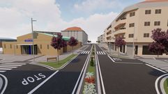 Recreaci�n idealizada de la reforma de la carretera de A Lanzada, en Portonovo