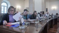 Grupos de PSOE y BNG en el pleno provincial