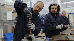 Clases en el ciclo de FP de Fontaner�a de la Universidad Laboral (A Coru�a).