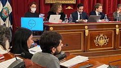 Uno de los dos monitores instalados en el sal�n de plenos municipal para controlar el tiempo de intervenci�n de los concejales ferrolanos.