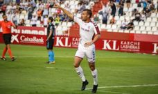 Gol Ortu�o Albacete Lugo Carlos Belmonte.Alfredo Ortu�o celebra un gol ante el Lugo