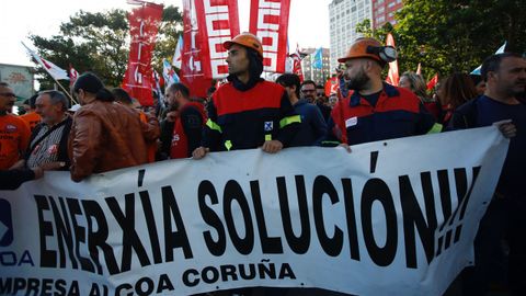 Manifestaci�n contra el cierre de Alcoa en A Coru�a