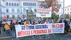 Imagen de archivo de una de las muchas concentraciones que la situaci�n de la sanidad p�blica ha generado en O Grove